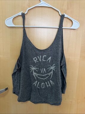 RVCA Women's Charcoal Graphic Aloha Tank